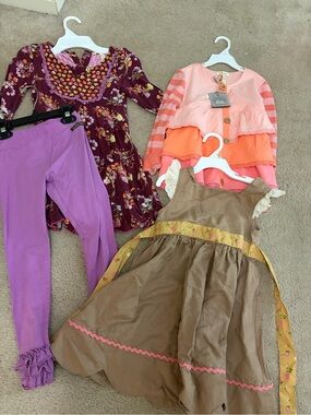 Size 6 girls matilda Jane dress leggings and jacket bundle